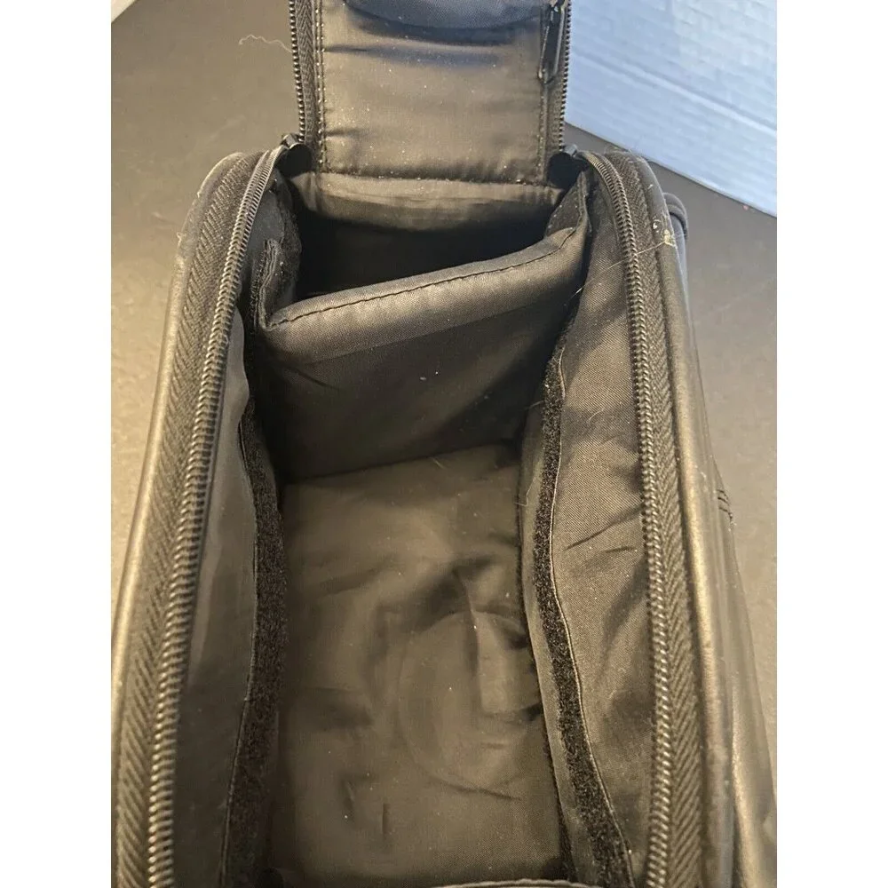 View padded faux leather camera bag with handle